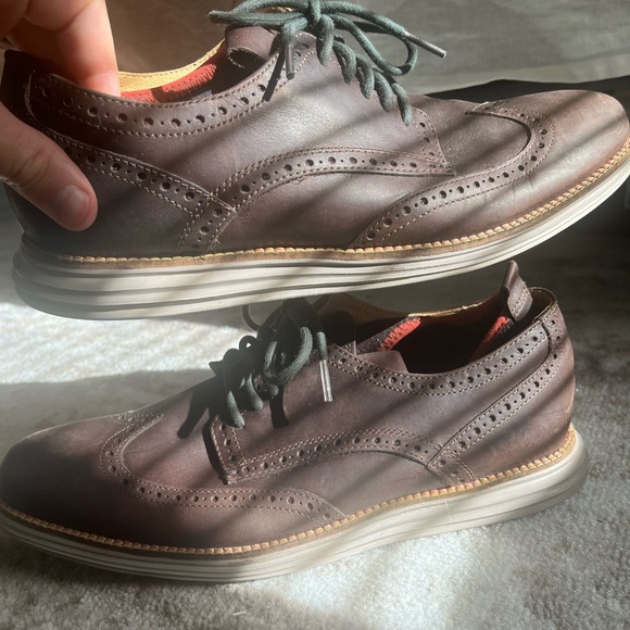 Cole Haan GRAND.OS Wingtip Dress shoes, Dark Brown - Picture 5 of 6